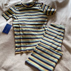 {Maison Me} striped ripped pajamas 12Y NWT